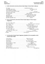 English Worksheet: present perfect versus present perfect progressive