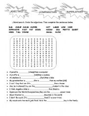 English Worksheet: Adjectives/comparatives/superlatives