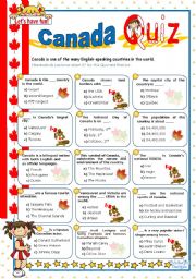 English Worksheet: Canada Quiz