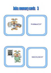 English Worksheet: JOBS - HEALTH - Memory cards (3/3)