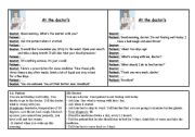 English Worksheet: At the doctor�s - dialogue, role play situations + useful expressions