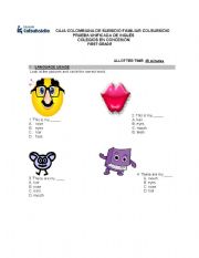 English worksheet: test for first grade