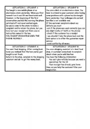 English Worksheet: Shopping - role play - language of COMPLAINING