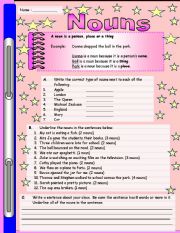 English Worksheet: Nouns