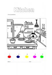 English worksheet: Kitchen (rooms in a house)