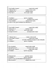 English Worksheet: Superlatives Bingo