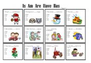 English Worksheet: Is Am Are Have Has version 1