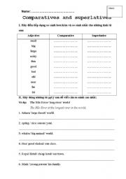 English Worksheet: Comparatives and superlatives