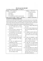 English Worksheet: How do you deal with this?