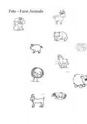 English worksheet: Pets / Farm Animals - who is who?