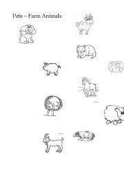 English Worksheet: Pets / Farm Animals - who is who?