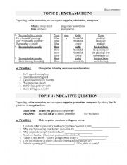 English Worksheet: Grammar - Exclamation & Negative question