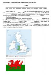 English Worksheet: Wales