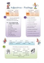 English Worksheet: Adjectives-Feelings -ed / -ing