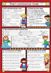 English Worksheet: PAST CONTINUOUS TENSE