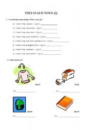 English worksheet: This is our town (2)