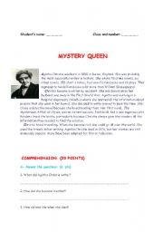 English Worksheet: mystery queen