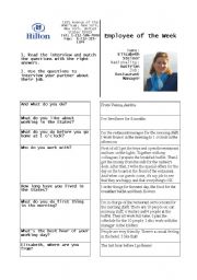 English Worksheet: employee of the week