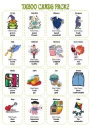 English Worksheet: Taboo Cards PAck2 (32 cards)