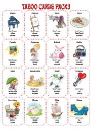 English Worksheet: Taboo Cards Pack3 (32 cards)