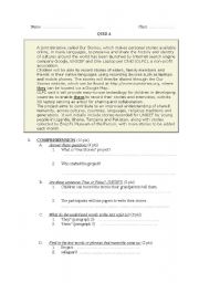 English Worksheet: 2 tests  in reading comprehension and language