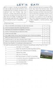 English Worksheet: present simple - food 