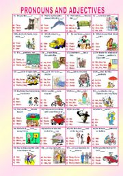 English Worksheet: PRONOUNS AND ADJECTIVES **PART 2***