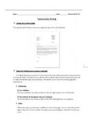 English Worksheet: Formal Letter 