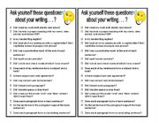 English Worksheet: Writing Checklist