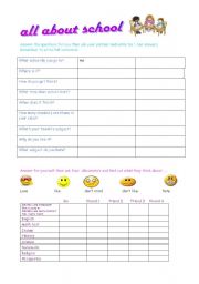English Worksheet: all about school