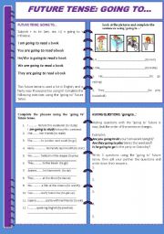 English Worksheet: Future Tense: going to...