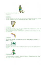 English worksheet: St Patricks role plays 