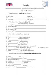 English Worksheet: Present Continuous