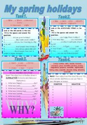 English Worksheet: SPEAKING.WRITING. DISCUSSING.NEW VOCABULRY LEARNING about spring holidays