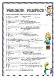 English Worksheet: PRESENT PERFECT TENSE