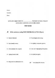 English worksheet: Past continuous exam