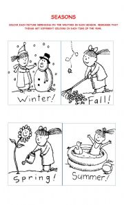 English Worksheet: SEASONS AND COLOURS