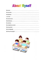 English worksheet: About Myself