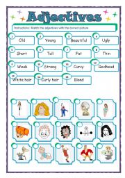 English Worksheet: Adjectives