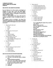 English worksheet: readings