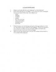 English Worksheet: A class newspaper