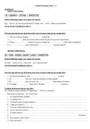 English Worksheet: Conditionals: type I - type II