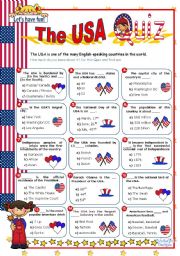 The USA Quiz - ESL worksheet by mena22