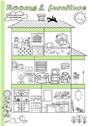 English Worksheet: Rooms and furniture