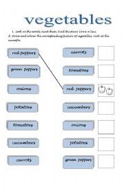 English worksheet: Vegetables