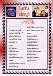 English Worksheet: GLEE SERIES  THE POWER OF MADONNA - SONGS FOR CLASS! S01E15  THREE SONGS  FULLY EDITABLE WITH KEY!  PART 2/2