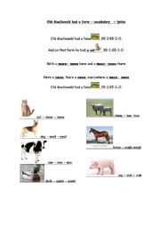 English Worksheet: Old MacDonald had a farm