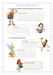 English Worksheet: Lets play with Disney characters!