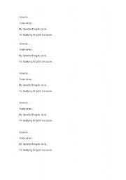English Worksheet: First class activity
