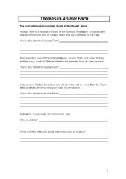 English worksheet: Themes in Animal Farm